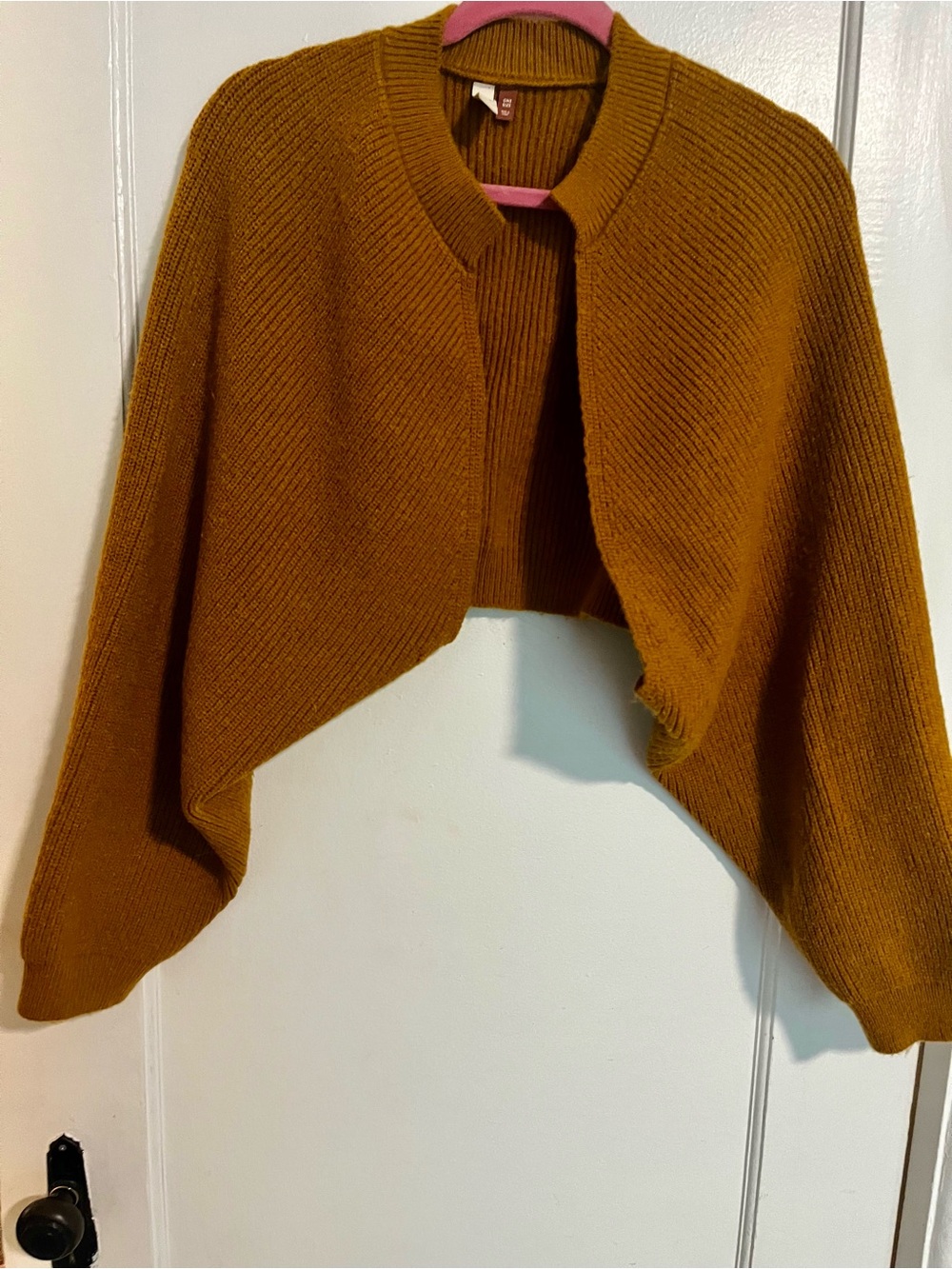 Anthropologie Pilcro Cropped Open-Front Women's Sweater Cardigan - Mustard